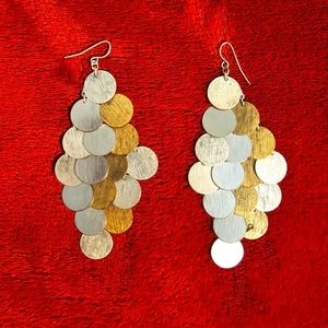 Gold-Tone Metal Chandelier-Earrings 